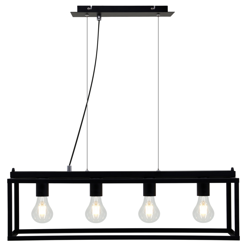 Briloner - Candelabro suspenso BLACK STEEL 4xE27/40W/230V