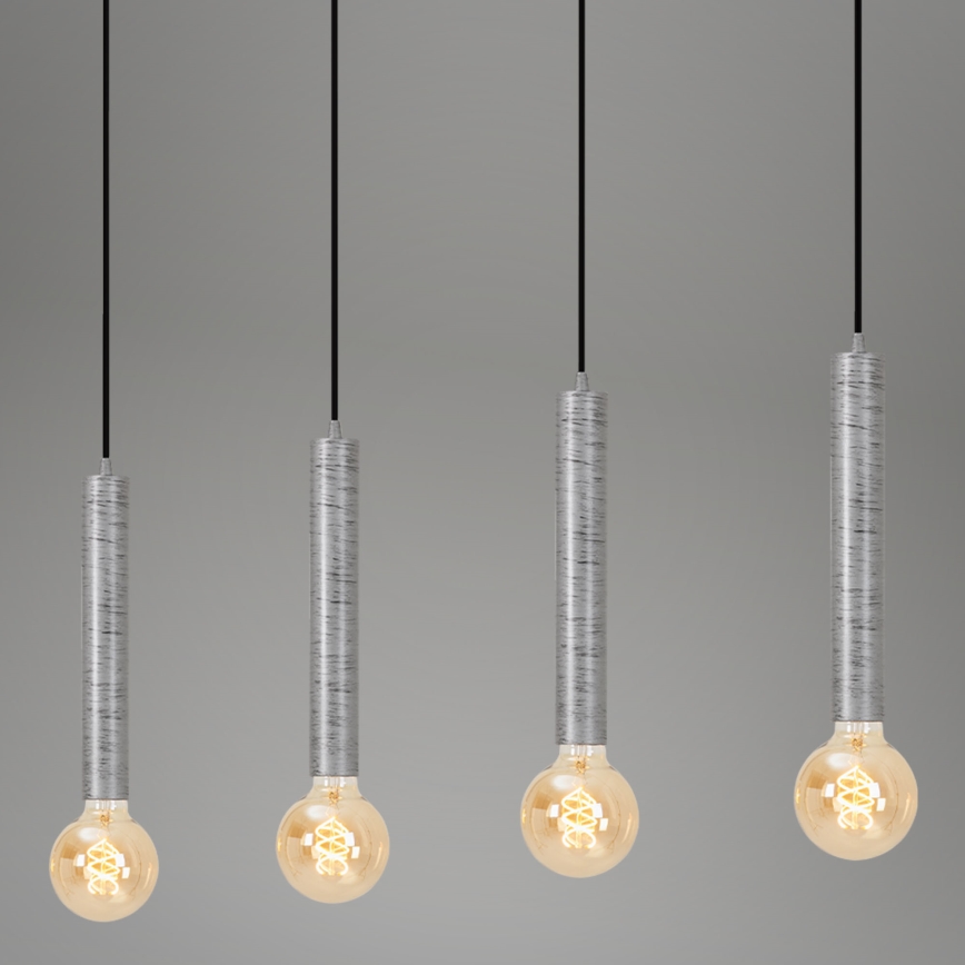 Briloner - Candelabro suspenso LONGA 4xE27/60W/230V prateado