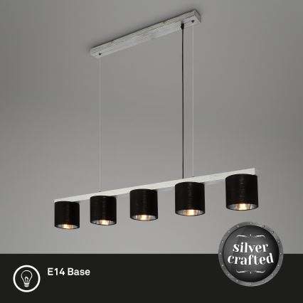 Briloner - Candelabro suspenso LURI 5xE14/25W/230V árvore da borracha