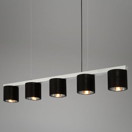 Briloner - Candelabro suspenso LURI 5xE14/25W/230V árvore da borracha