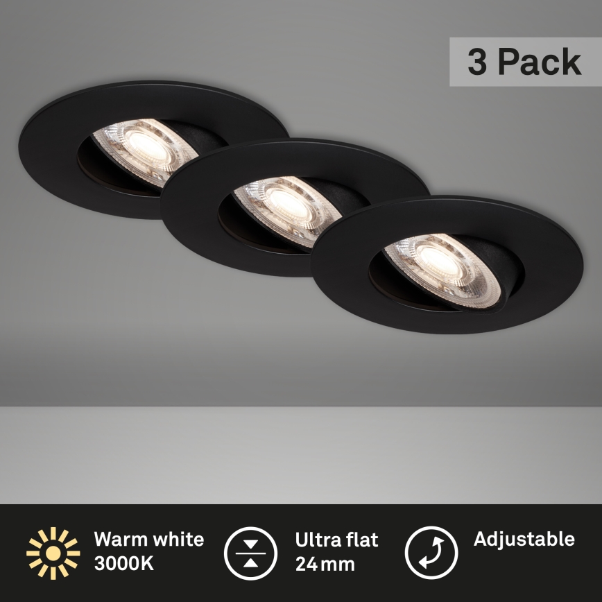 Briloner - CONJUNTO 3x Foco de encastrar de casa de banho LED LED/4,9W/230V IP23
