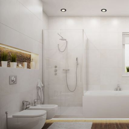 Briloner - CONJUNTO 3x Foco de encastrar de casa de banho LED LED/4,9W/230V IP44 preto