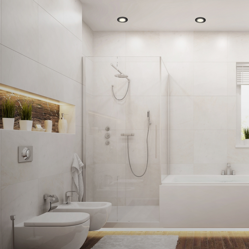 Briloner - CONJUNTO 3x Foco de encastrar de casa de banho LED LED/4,9W/230V IP44 preto