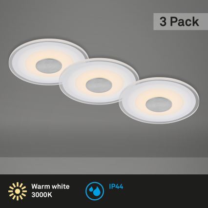 Briloner - CONJUNTO 3x Foco de encastrar de casa de banho LED LED/6W/230V IP44 cromado