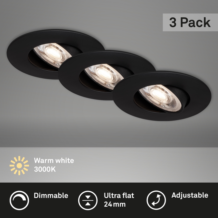 Briloner - CONJUNTO 3x Iluminação de casa de banho LED com regulação LED/4,9W/230V IP23