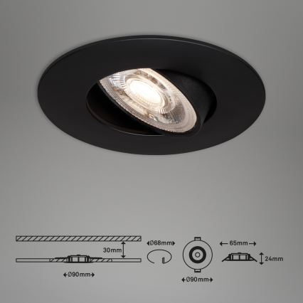 Briloner - CONJUNTO 3x Iluminação de casa de banho LED com regulação LED/4,9W/230V IP23