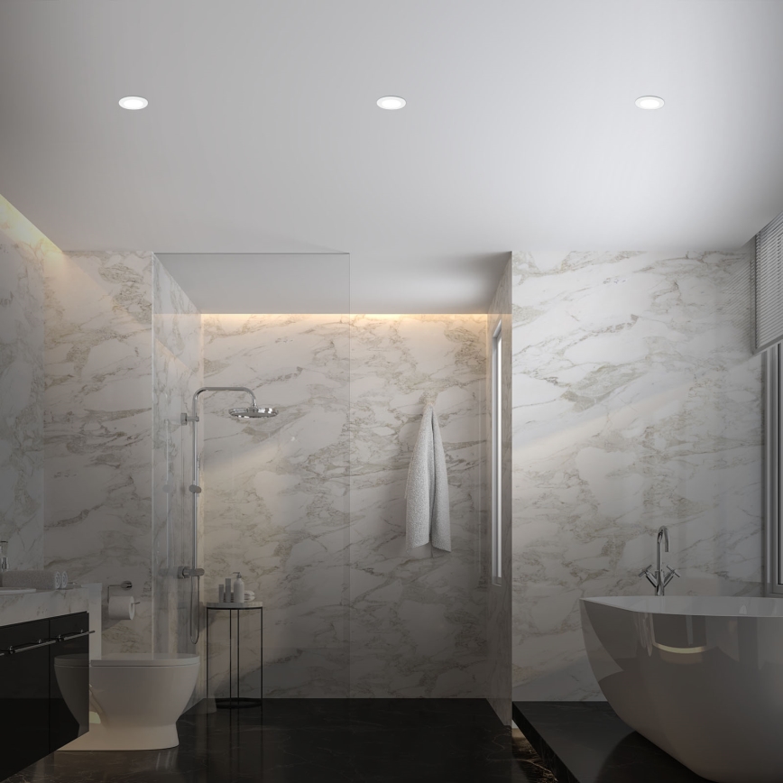 Briloner - CONJUNTO de 3 luminárias embutidas para banheiro RGBW LED dimmerizáveis LED/4,8W/230V 3000-6500K IP65 + controlo remoto