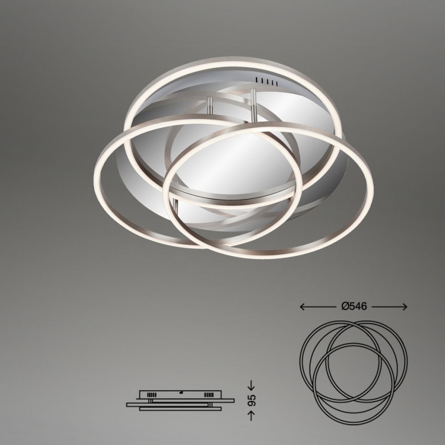 Briloner - Iluminação de teto LED com regulação FRAMES LED/60W/230V cromado brilhante