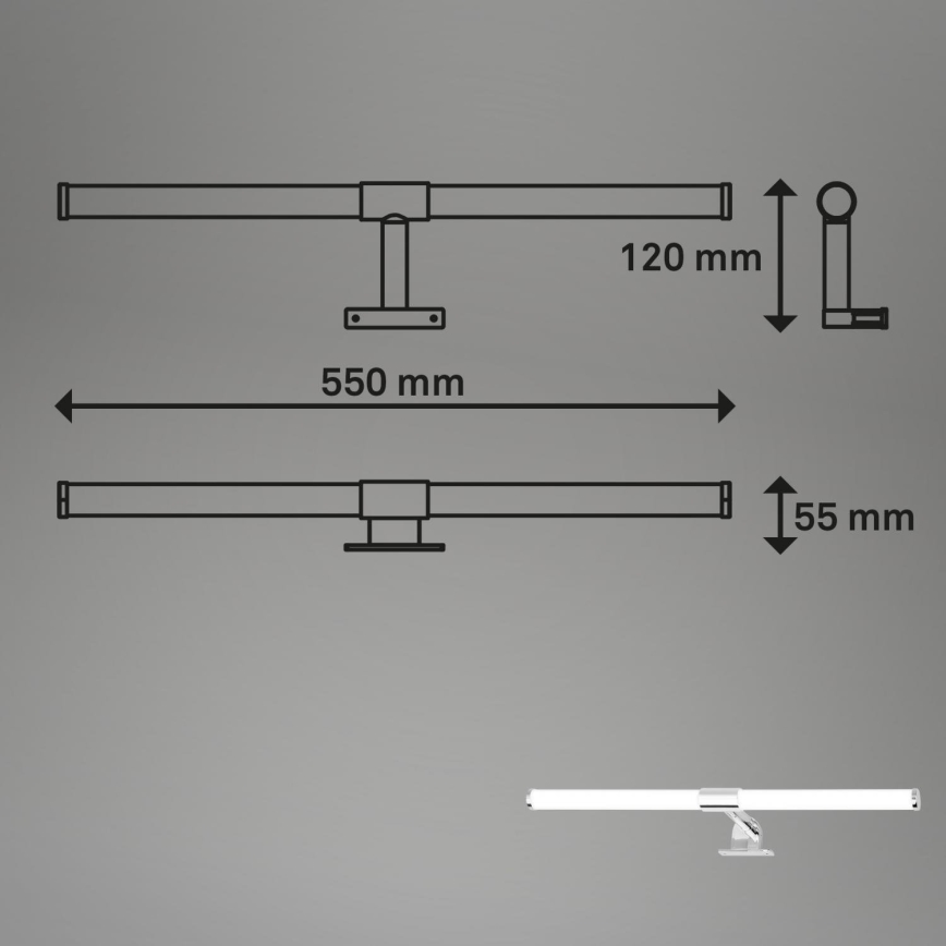 Briloner - Iluminação LED para espelho de casa de banho SALA LED/8W/230V 4000K IP44 55 cm