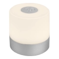 Briloner - Lâmpada de Mesa para Exterior LED Dimerizável Recarregável Tátil/2W/5V 2700K IP44 1200 mAh Cromo Mate
