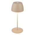 Briloner - Lâmpada de mesa tátil recarregável para exterior MINI LED regulável, 2,5 W/5 V IP44 1800 mAh bege