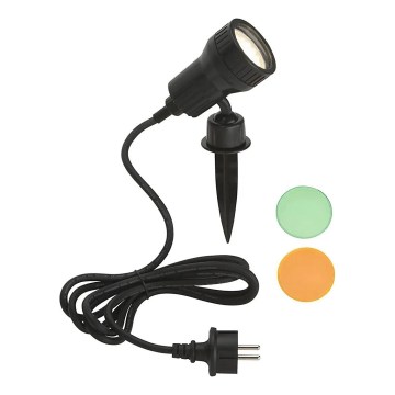 Briloner - Lâmpada LED para exterior TERRA 1xGU10/3W/230V IP44 preta