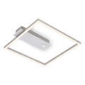 Briloner - Luminária de teto LED com sensor de movimento e de crepúsculo FRAME LED/14W/230V 3000K 30x32 cm cromado fosco