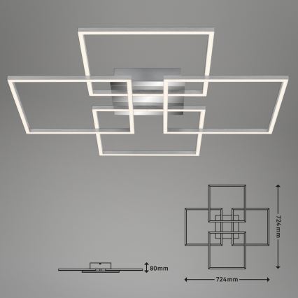 Briloner - Lustre de teto LED dimável FRAME 4xLED/12W/230V