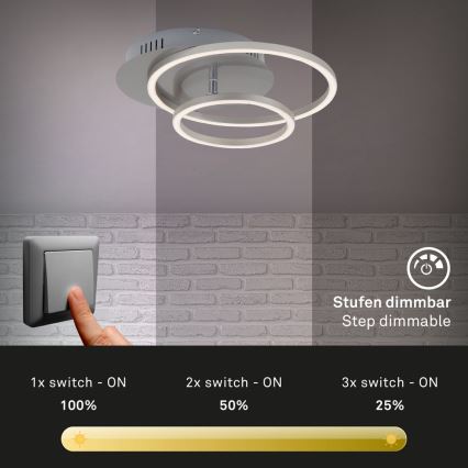 Briloner - Luminária de teto LED regulável FRAMES LED/24,5W/230V