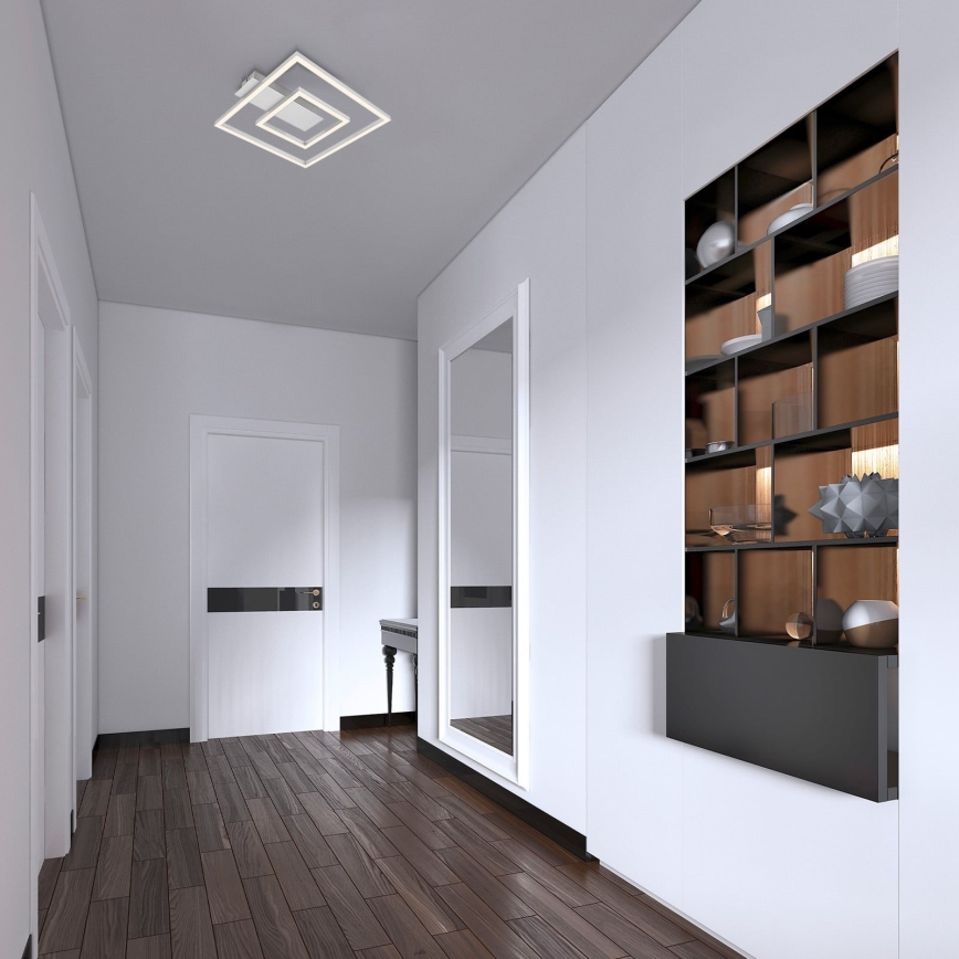 Briloner - Luminária de teto LED FRAME LED/22W/230V 3000K 30x32 cm cromo fosco