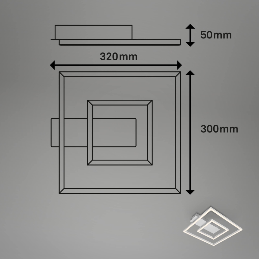 Briloner - Luminária de teto LED FRAME LED/22W/230V 3000K 30x32 cm cromo fosco