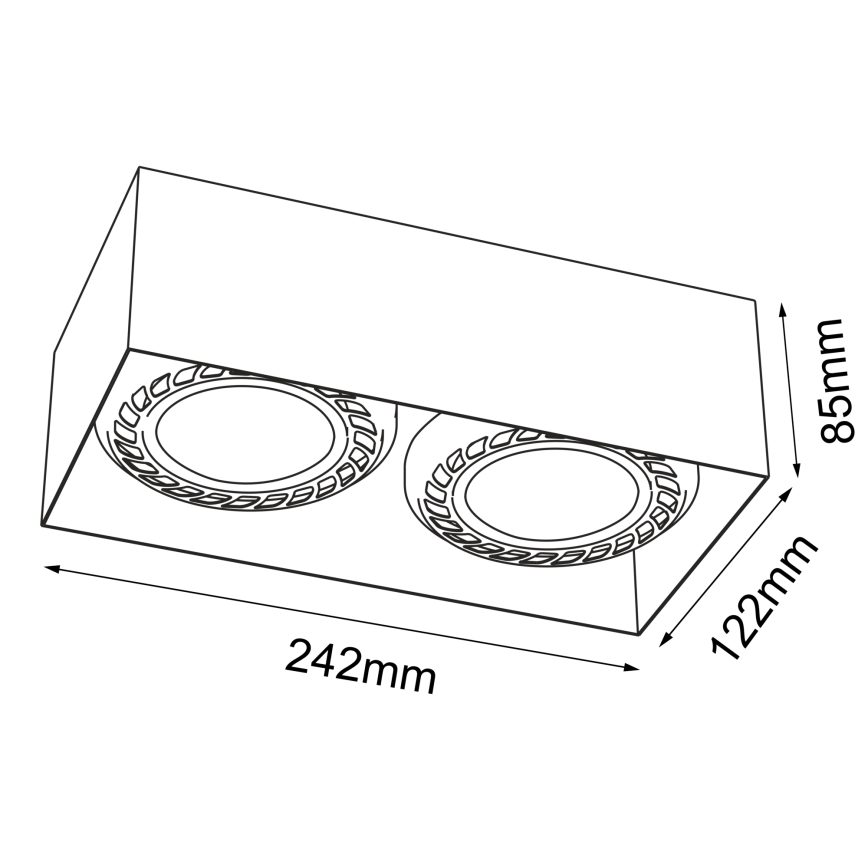 Brosline - Candeeiro de focos 2xGU10/18W/230V, preto