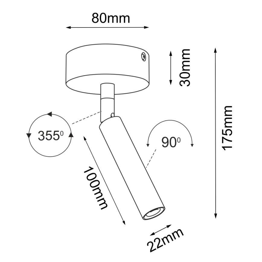 Brosline - Foco direcional 1xG9/2,5W/230V preto