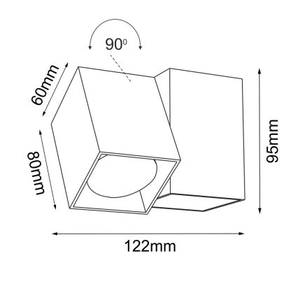 Brosline - Aplique de parede 1xGU10/10W/230V preto