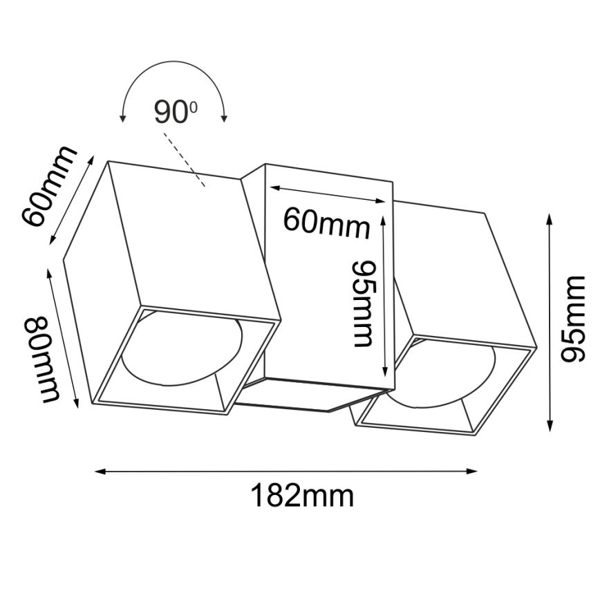 Brosline - Aplique de parede com 2 focos GU10/10W/230V, branco