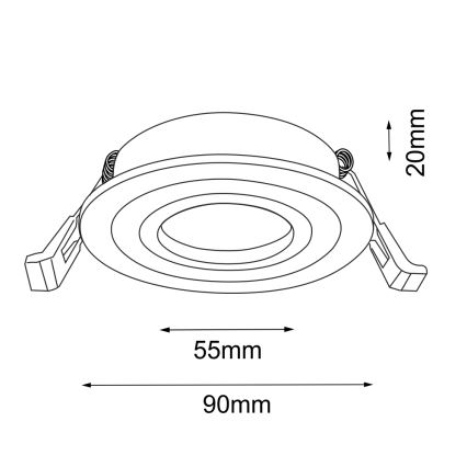 Brosline - Luminária embutida para tecto 1xGU10/10W/230V branca