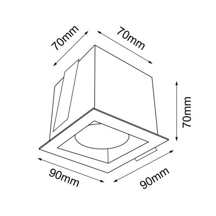 Brosline - Luminária de embutir 1xGU10/10W/230V branca