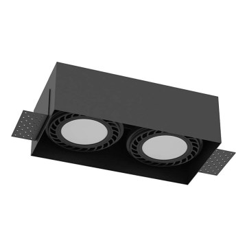 Brosline - Luminária de teto embutida 2xGU10/18W/230V, preta