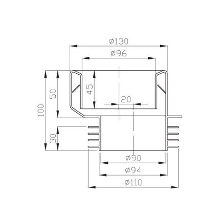 Bruckner - Braçadeira de desperdício de sanita fixa, branca excêntrica