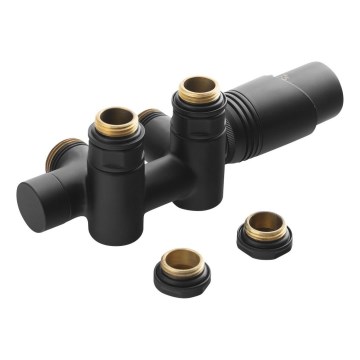 Bruckner - Conjunto de ligação termostática para ligação central WICHER COMBI mate preto