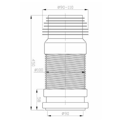 Bruckner - Conexão flexível para sanita 45 cm branco/preto