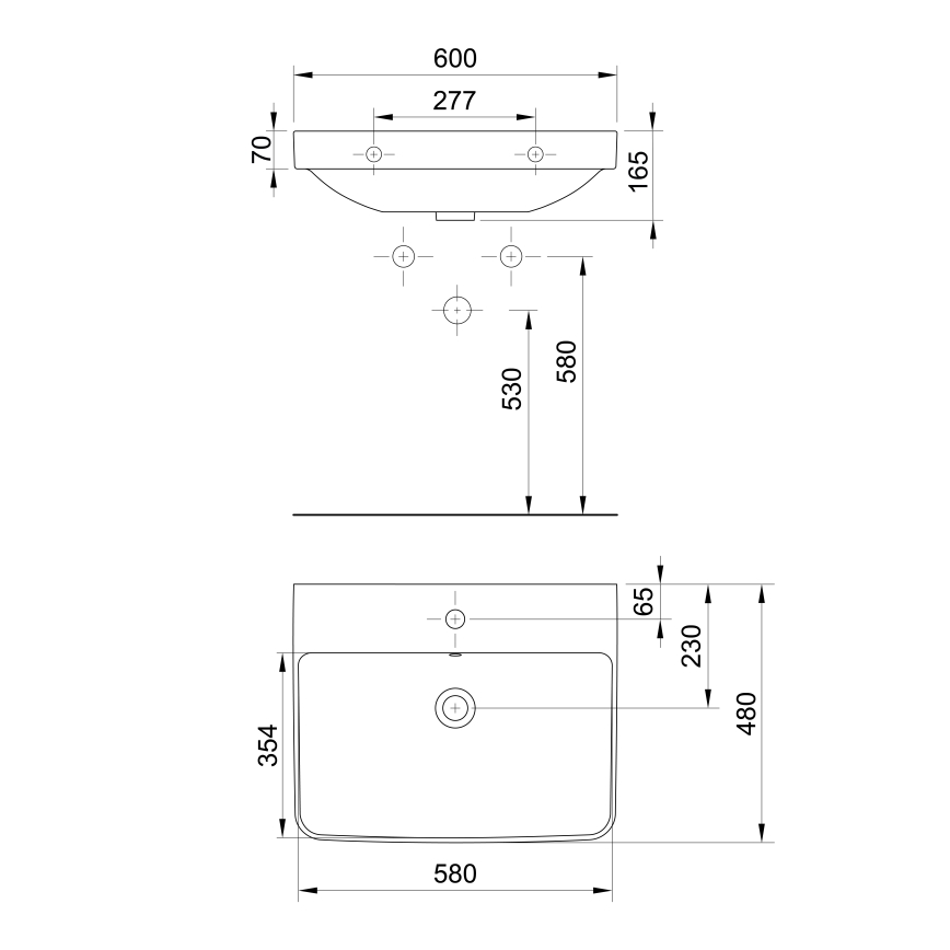 Bruckner - Lavatório embutido NERON 60x48 cm branco