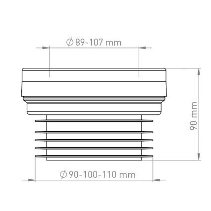 Bruckner - Manguito de resíduos para casa de banho fixo, centrado preto/branco