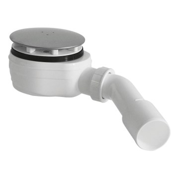 Bruckner - Sifão para base de duche baixo DN40/50 branco/polido aço inoxidável