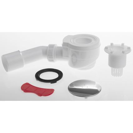 Bruckner - Sifão para base de duche DN40/50 branco/polido aço inoxidável