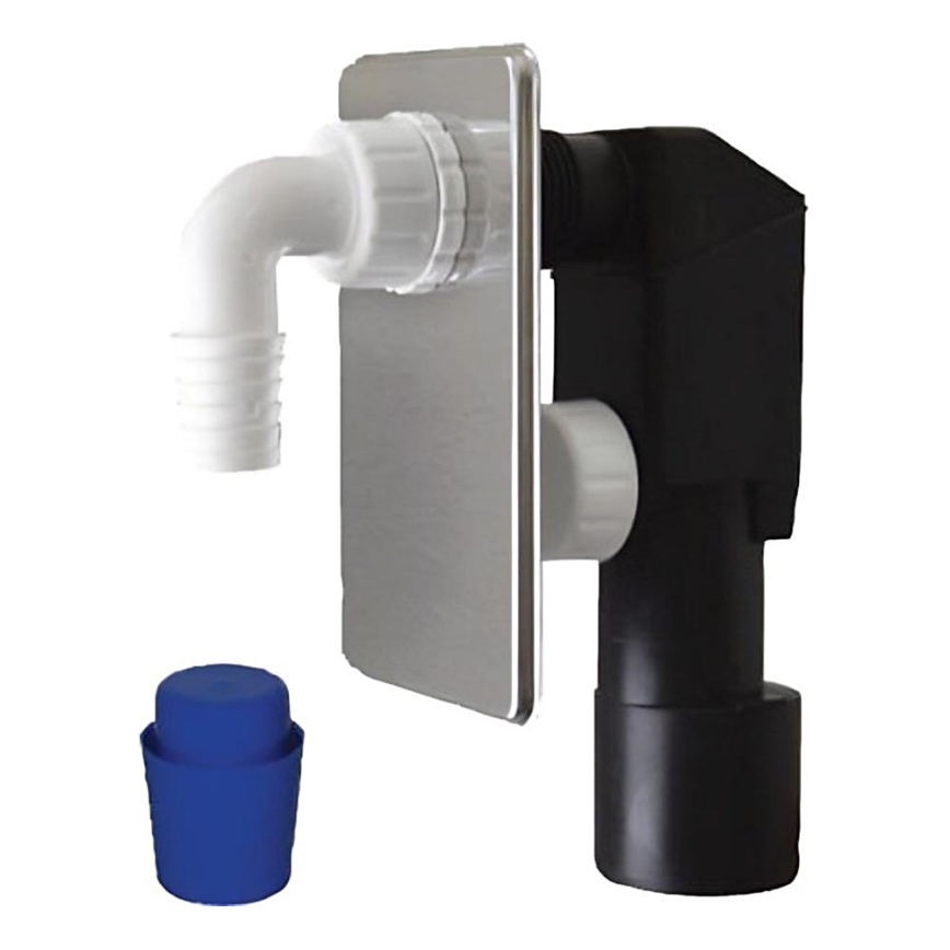 Bruckner - Sifão para máquina de lavar roupa para instalação embutida DN40/50 polido aço inoxidável