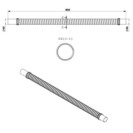Bruckner - Tubo de ligação flexível 80 cm branco