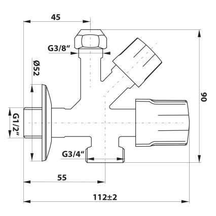 Bruckner - Válvula combinada cromado brilhante