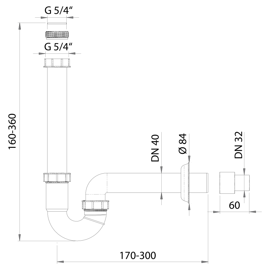Bruckner - Válvula para lavatório DN40 branco