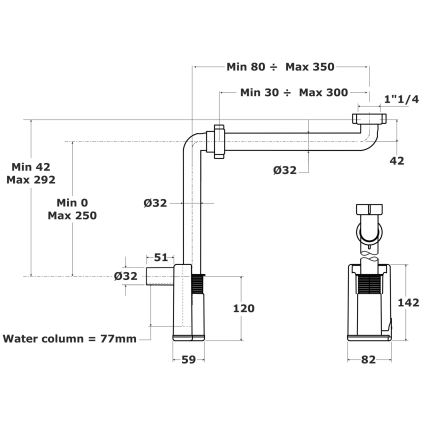 Bruckner - Válvula para lavatório mobiliário MURALES branco