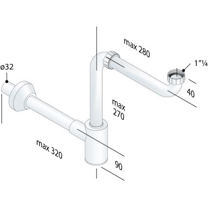 Bruckner - Válvula para lavatório móvel CRONO DN32 branco