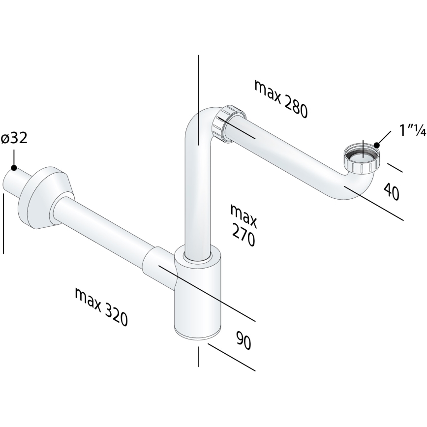 Bruckner - Válvula para lavatório móvel CRONO DN32 branco