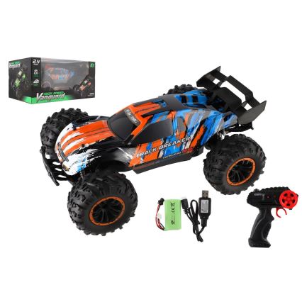 Buggy RC com controlo remoto 7,4 V/500 mAh azul/laranja