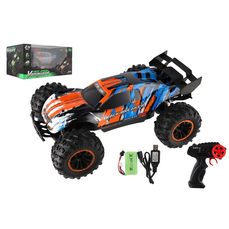 Buggy RC com controlo remoto 7,4 V/500 mAh azul/laranja