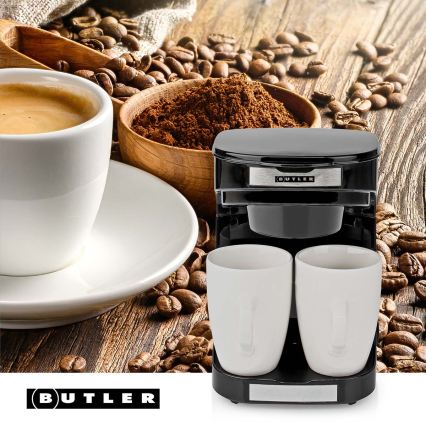 Butler - Cafeteira para duas chávenas 450W/230V preta