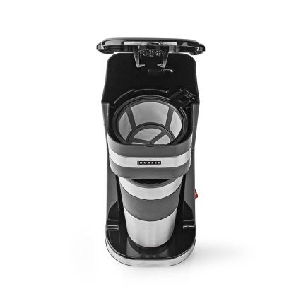 Butler - Cafeteira para uma chávena 0,4 l com caneca de viagem 750W/230V inox/preto