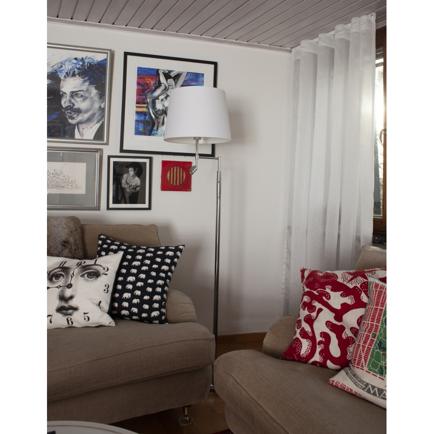 ByRydens - Candeeiro de pé LED ORLANDO 1xE27/5W/230V + LED/3W branco/cromado brilhante diâmetro 36 cm