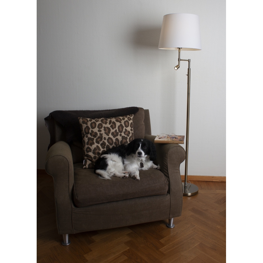 ByRydens - Candeeiro de pé LED ORLANDO 1xE27/5W/230V + LED/3W branco/bronz Ø 36 cm