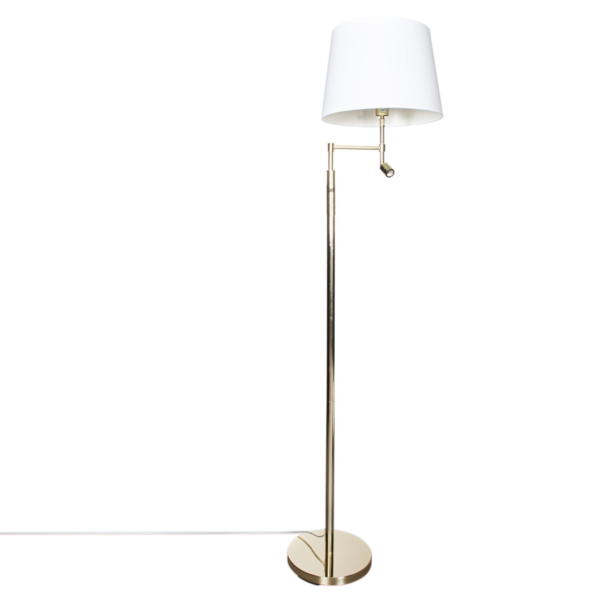 ByRydens - Candeeiro de pé LED ORLANDO 1xE27/5W/230V + LED/3W branco/dourado diâmetro 36 cm