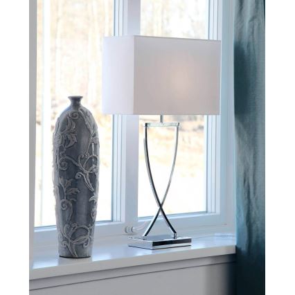 ByRydens - Candeeiro de mesa OMEGA 1xE27/5W/230V branco/cromado brilhante